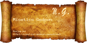 Misetics Gedeon névjegykártya